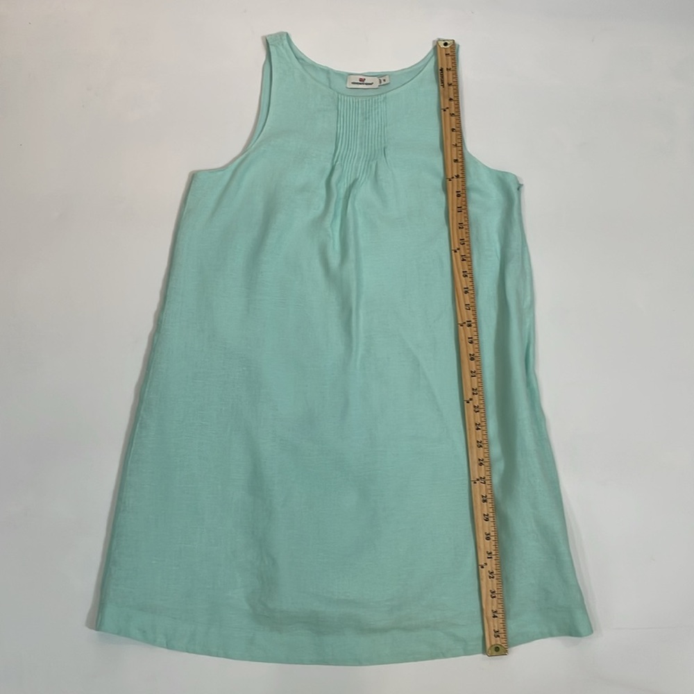 Vineyard Vines Linen Dress Size 12 Sea-foam Color Relaxed Fit EUC - Picture 6 of 9